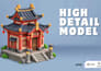 create low poly 3d game assets, buildings, and props for unity and ue